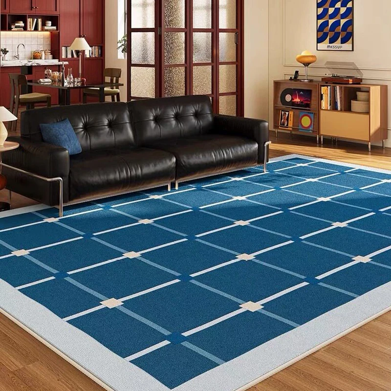 Living Room Carpet Stain-resistant Wear-resistant Durable Floor Mat Vintage Dark Blue Striped Rug Large Size Home Decor Rugs 양탄자