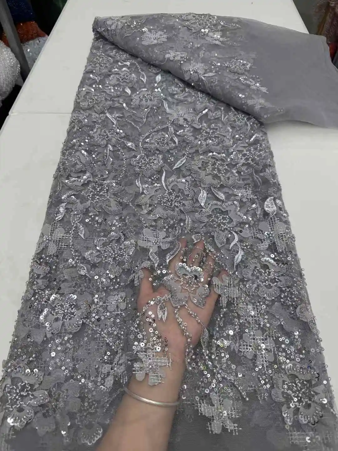 Роскошная французская тюлевая кружевная ткань 2025 г., высокое качество, африканская сетка, расшитая блестками кружевная ткань, нигерийское платье для женщин, свадебная вечеринка