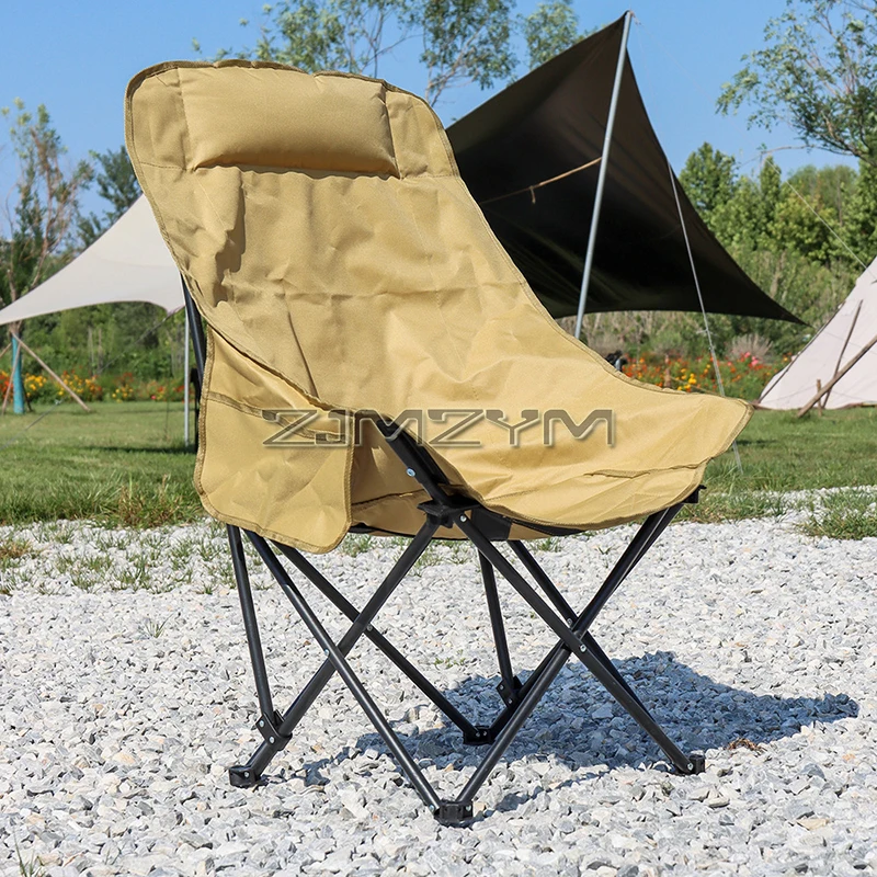 High Back Camping Chair Backpacking Chair with Head Support, Side Pocket, Compact, Lightweight Foldable Chairs for Hiking