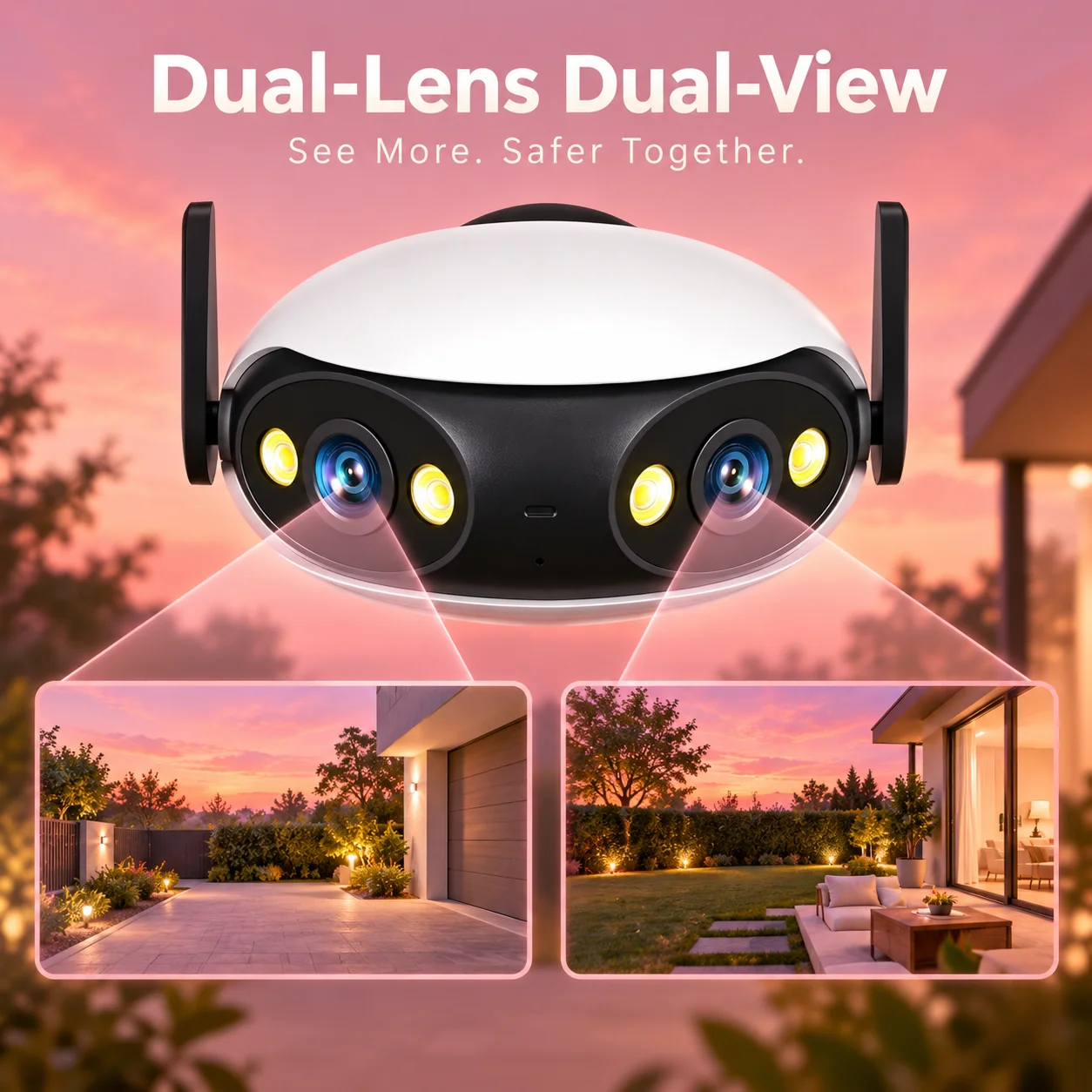 180° Ultra‑Wide Angle 8MP 4K Dual Lens WiFi Security Camera Two‑Way Audio Motion Detection Outdoor Surveillance Upgraded Version