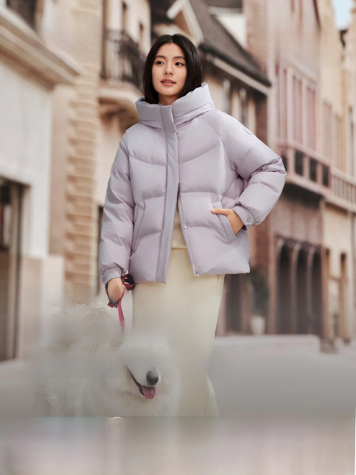 

Bosideng New Winter Short Puffer Jacket Women's Fashion Casual Sweet Anti-Aging Small Size Hooded Versatile City Warm Thickened