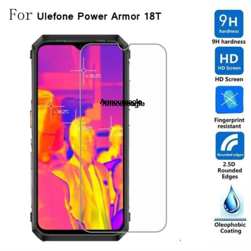 

2pcs guard saver for ulefone power armor 18t 6.58inch hd tempered glass protective on armor18t screen protector film cover