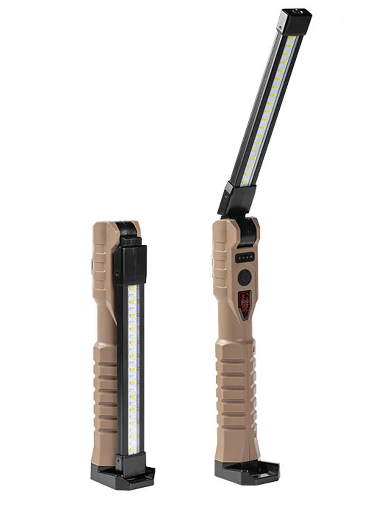 Lampe de travail LED rechargeable avec base magnétique USB-C 18650, lampe d'inspection mécanique pour réparation de voiture/outil d'urgence