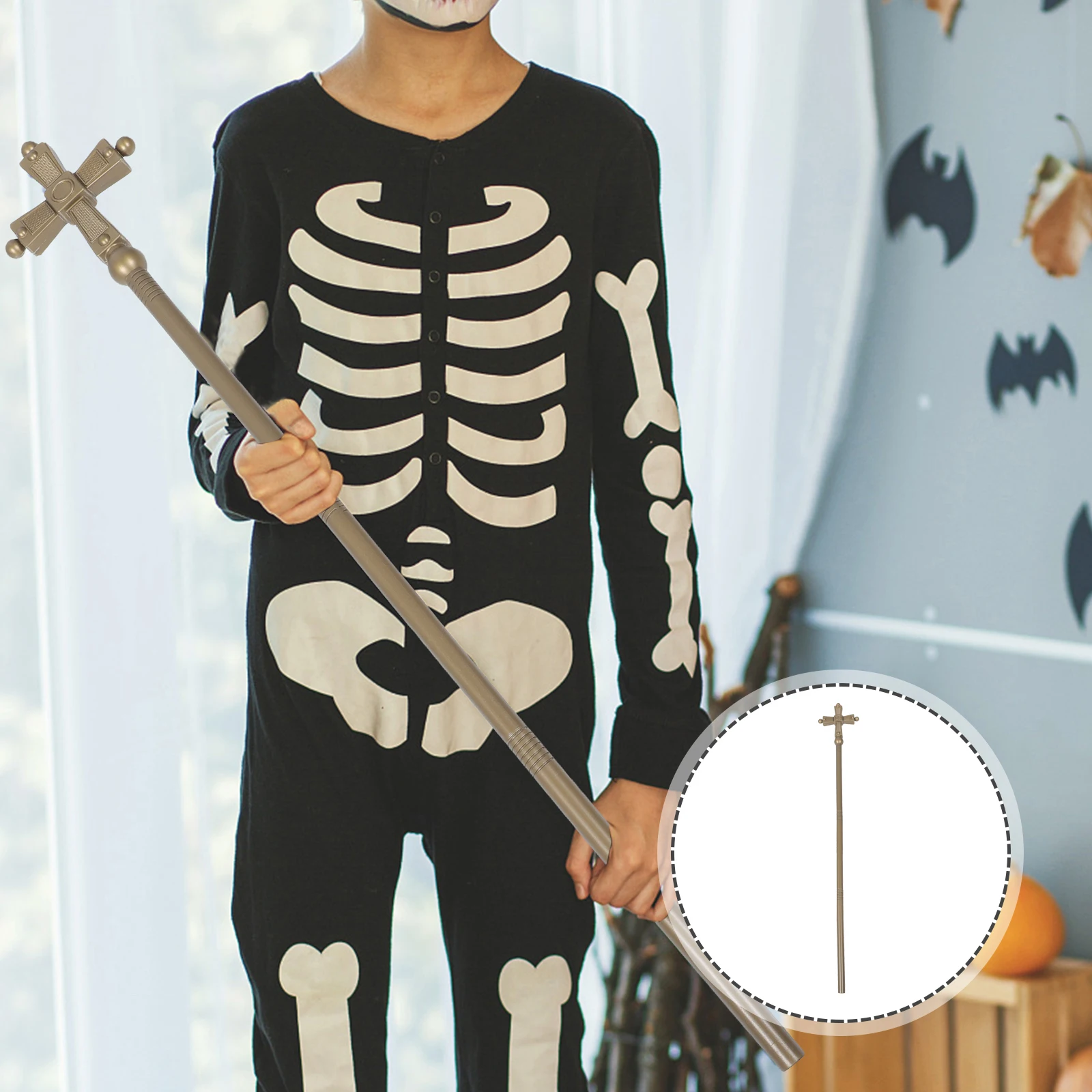 

Halloween Walking Cosplay Decoration Cane Prop 77cm Plastic Walking Cane Stick Costume Halloween Decor Prop Decor