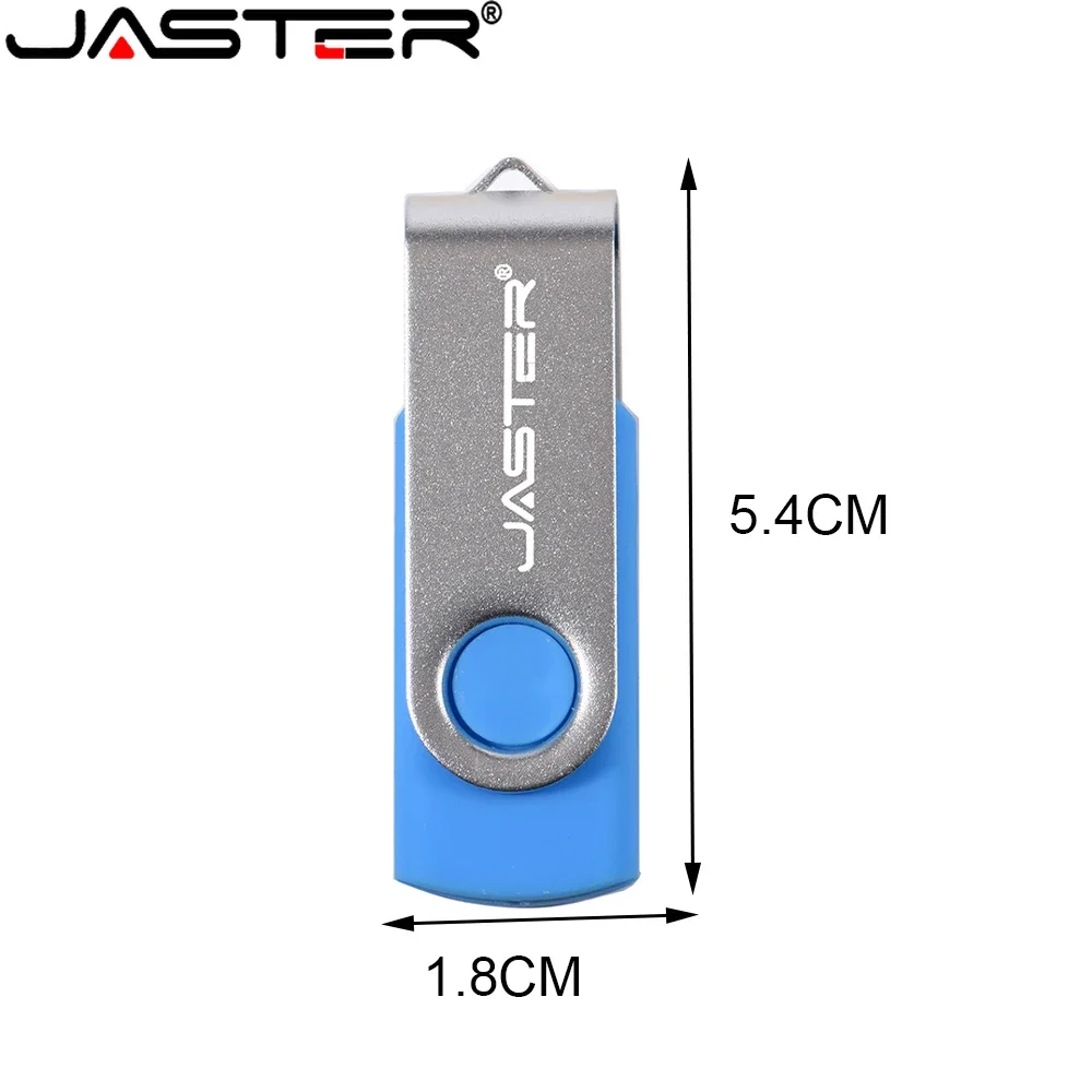 JASTER Colorful Rotatable Pen Drive 128GB 100% Real Capacity USB Flash Drive 64GB Free Key Chain Memory Stick 32GB Business Gift