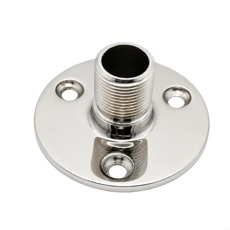 Boat Deck Antenna Base Mount 1 Inch Threaded Post, 316 Stainless Steel Round Flange Hardware Fitting for Yacht Marine X37F