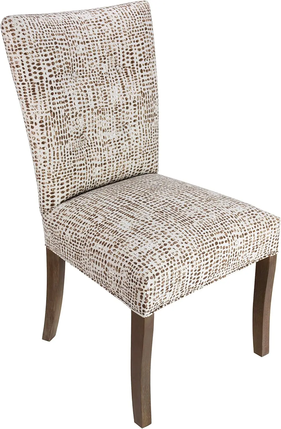 Sole Designs Julia Collection Contemporary Dining Room Chairs, Sediment Print Fabric Upholstered Parsons Seat With Button