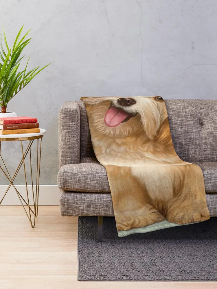 Smiling Dog (Havanese) Throw Blanket Fur Blankets