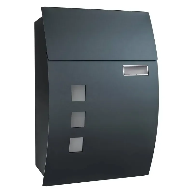 Outdoor Commercial Wall Mounted Galvanized Steel Mailbox Rust Proof Anti Theft Durable Waterproof Powder Coated Letter Box