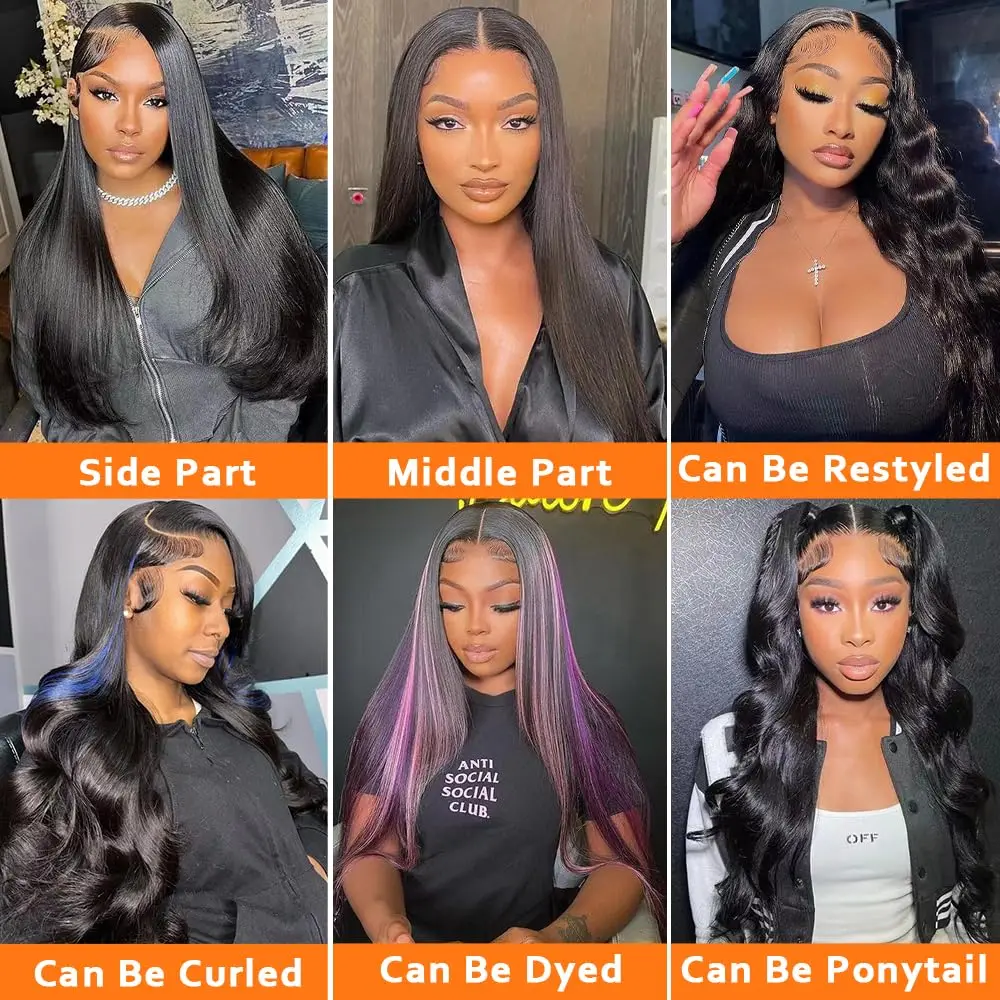 13x6 HD Lace Frontal Wigs Bone Straight Lace Front Human Hair krótkie peruki ludzkie włosy 30-calowe długie peruki dla kobiet Wybór na sprzedaż