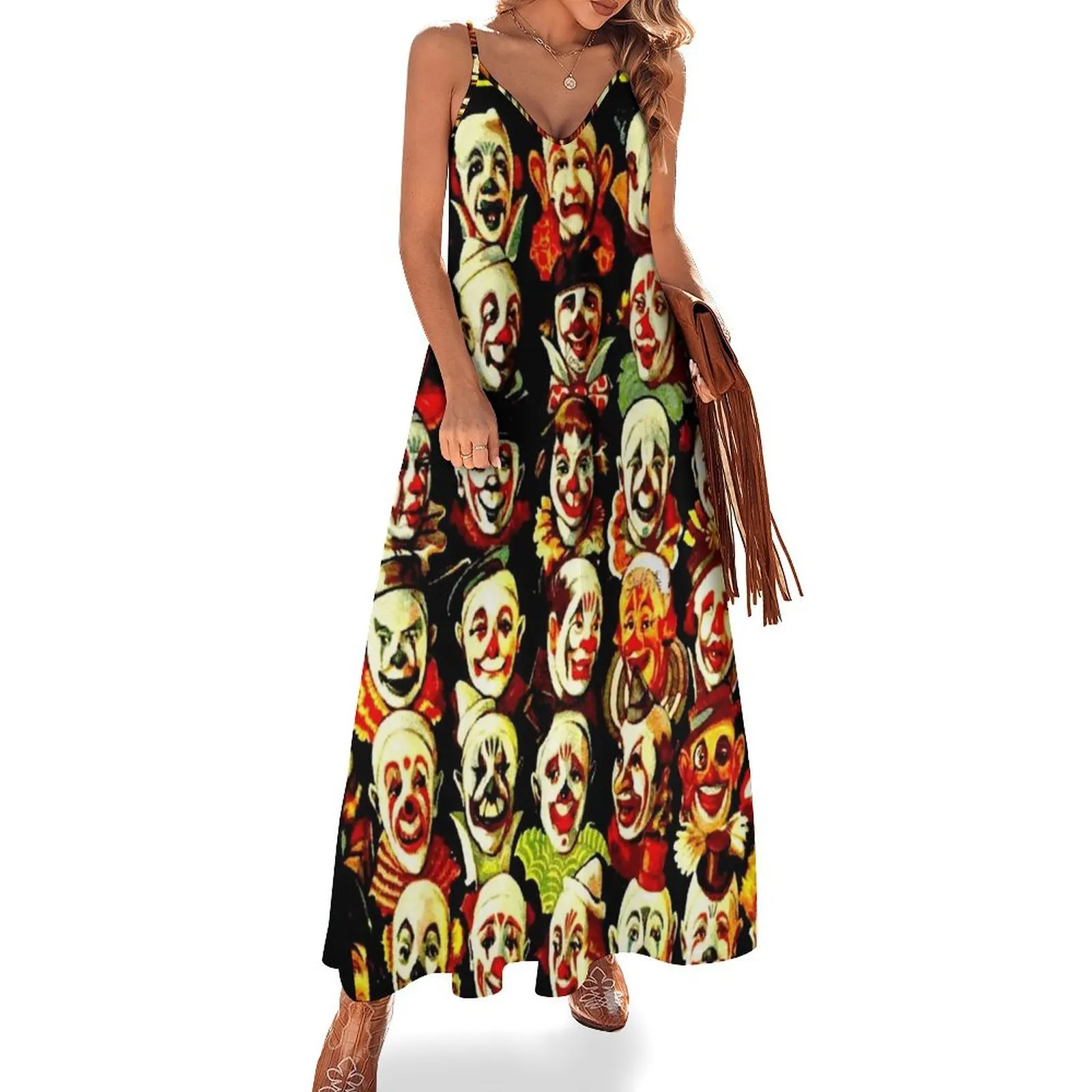 

RINGLING BROS, BARNUM & BAILEY: Vintage Clown Print Sleeveless Dress wedding dresses for parties dress for women 2024