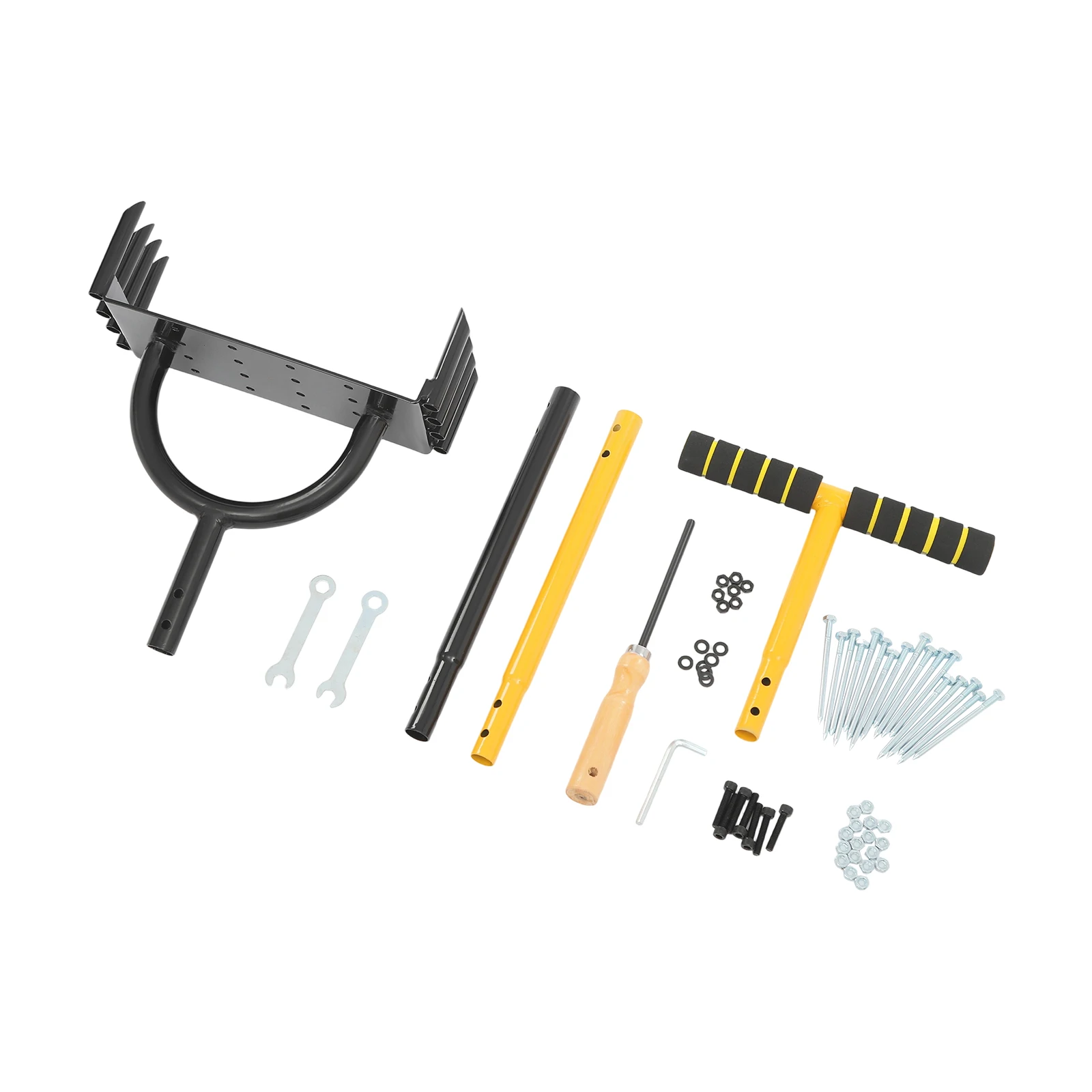 Stehender Rasenbelüfter – 2-in-1 Bodenlockerer & Belüfter mit 16 massiven Spikes & 8 Kernlöchern, ergonomischer T-Griff, arbeitssparend – Detail 2