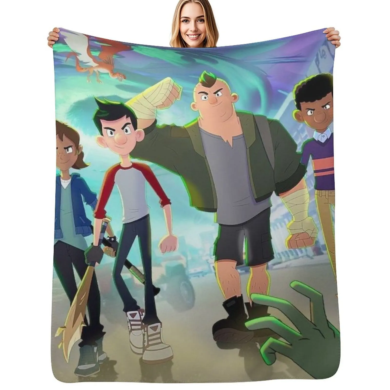 Last Kids On Earth Throw Blanket Wrinkle Resistant Lightweight Blanket
