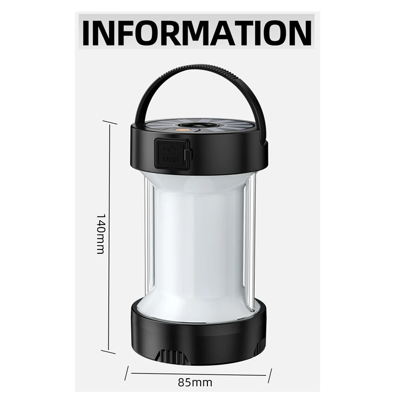 Promotion! Camping Lantern Rechargeable Camping Lights,Solar Powered,Magent Base Lantern For Tent,Emergency Power Bank