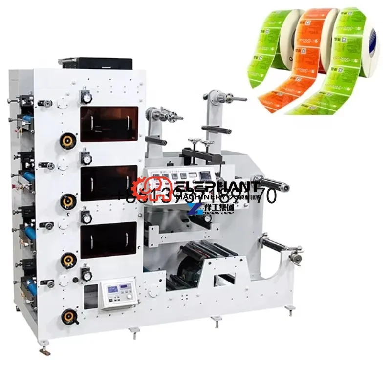New Automatic 4-Color Flexographic Printing Machine UV Dryer Stack High-Speed 60m/min Plastic Bag Paper Label Printer