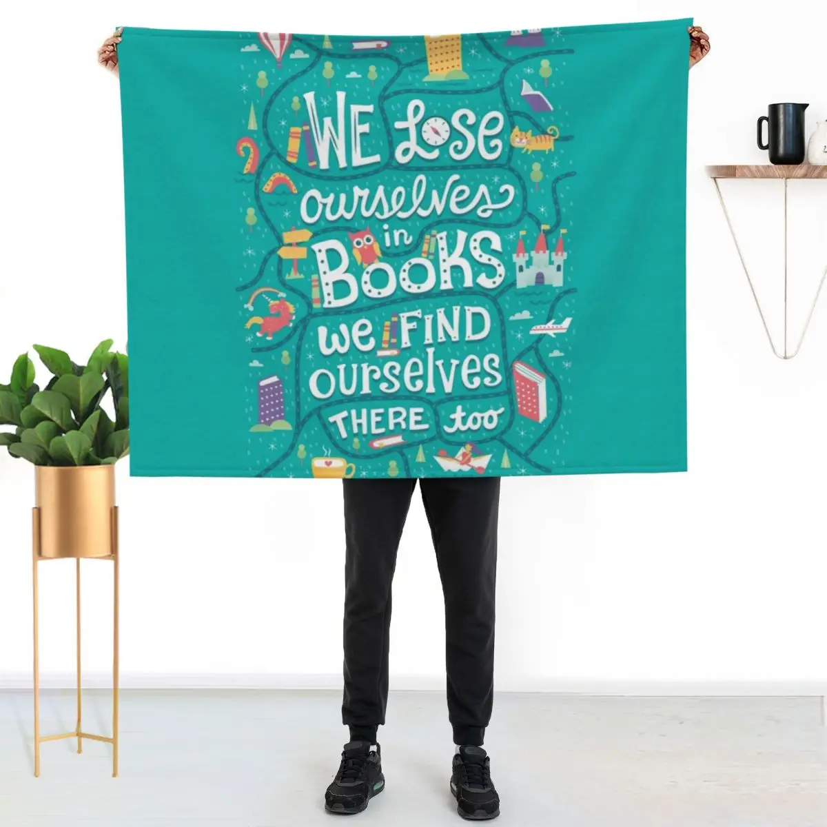 Lose ourselves in books Throw Blanket warm winter Quilt Weighted Hairy Thermal heavy to sleep Blankets