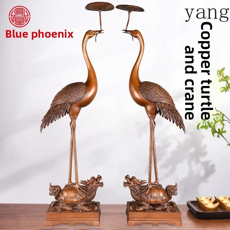 CX copper crane ornament, foyer living room decoration, birthday gift for the elderly