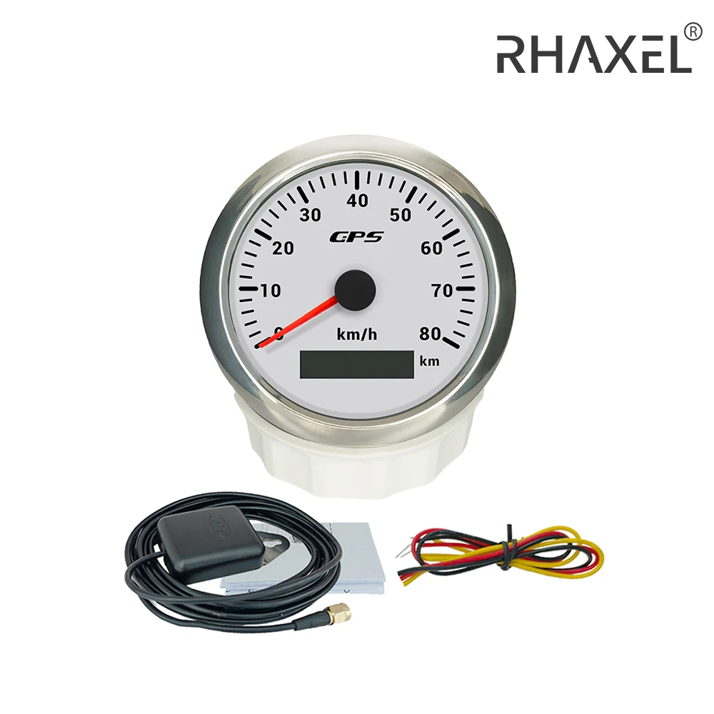 

RHAXEL 85mm GPS Speedometer Odometer 0-80km/h with 7 Colors Backlights 12V 24V for Truck ATV UTV Boat ATV