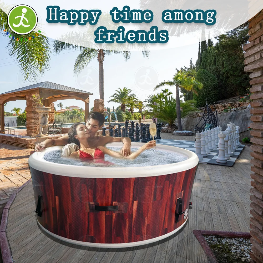 

In Stock Portable Inflatable Hot Tub PVC Outdoor Spa Pool With Heating Pump and Insulation Cover Suitable for Family Relaxation