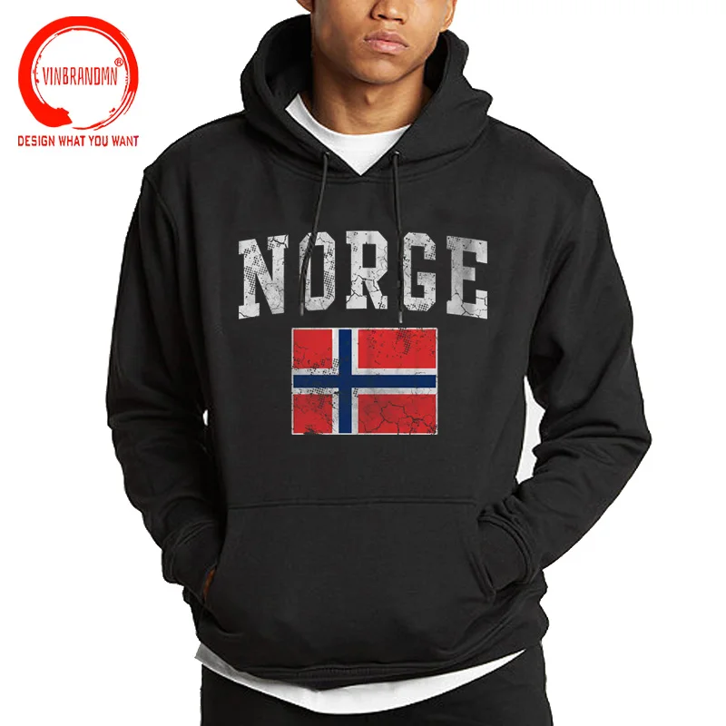 Vintage Norge Flag Norway Norwegian Home Love Family Pullover Hoodie 3D Printed Sweatshirts Dominant Cotton Hoody Mens Hoodies