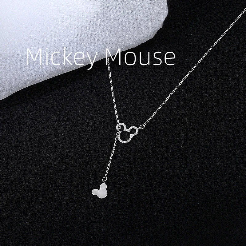 Disney Anime Mickey Mouse Necklace Kawaii Minnie Metal Pendant Cartoon Simple Necklace Woman Girl Accessories Toy Gifts