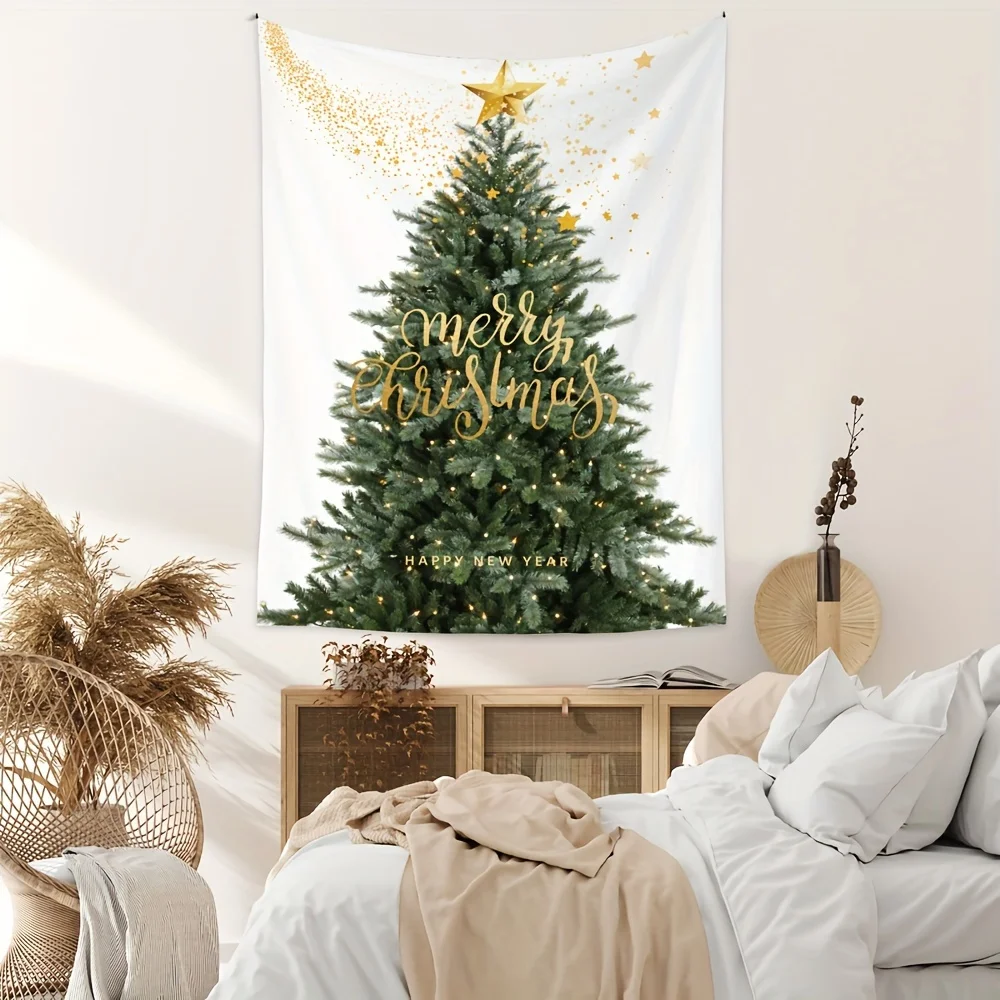 VIKAMA Wanddekoration mit Weihnachtsmotiv, Feiertags-Wandteppich, Schlafzimmer, Wohnzimmer, Sofa, Wand, Hintergrund, Heimdekoration