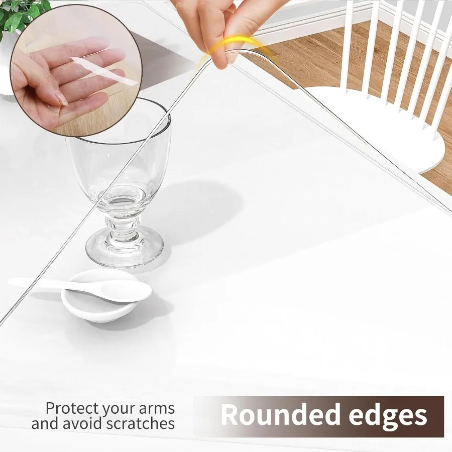 غطاء مكتب شفاف لحصيرة المكتب، وسادة مكتب PVC غير قابلة للانزلاق مع حافة مستديرة مقاومة للحرارة ومقاومة للماء، مكتب شفاف مع