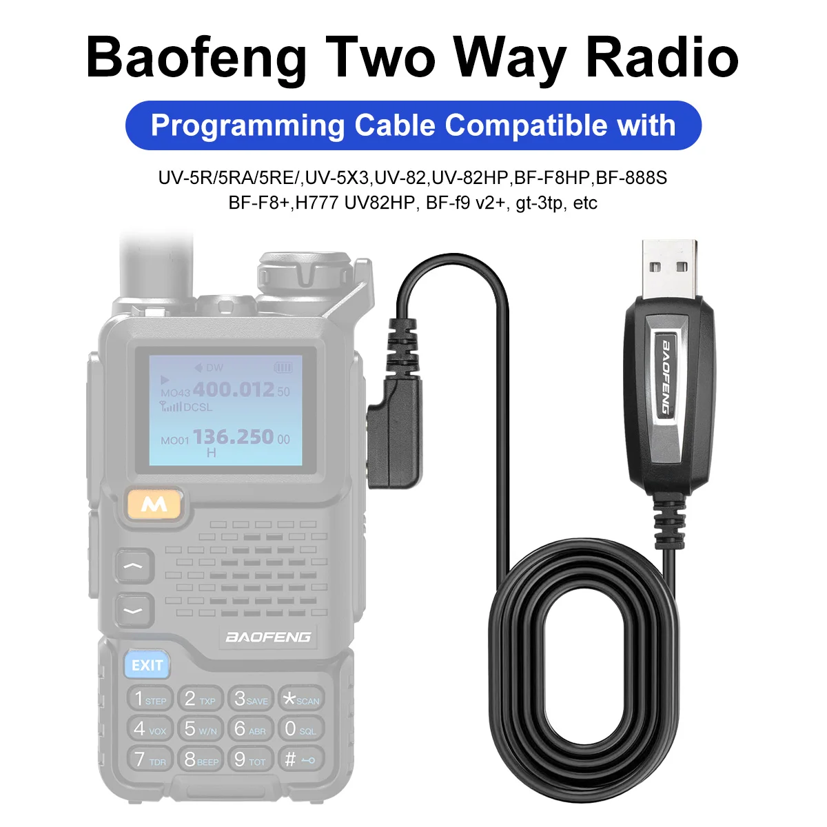 BAOFENG USB كابل برجمة CH340 رقاقة لراديو GMRS اتجاهين راديو UV-5R BF-F8HP 5RM UV-21R UV-5G زائد GM-5RH K5PLUS AR-152 U