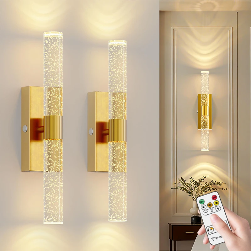 2P Retro-Kristall-LED-Wandleuchten für Schlafzimmer, Flure, Büros, Restaurants, Innendekoration, wiederaufladbare magnetische Wandleuchten
