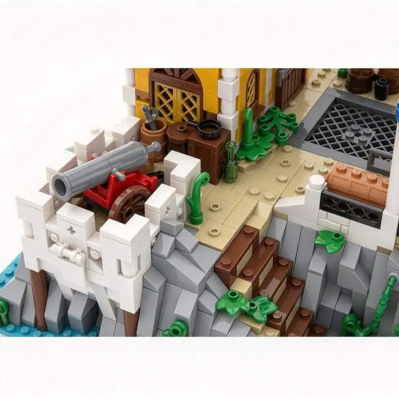4311PCS Pirate Harbor Trading Post Island Fort Dock Scene Model Custom Creative Building Blocks DIY Assembly Toy Gift Set