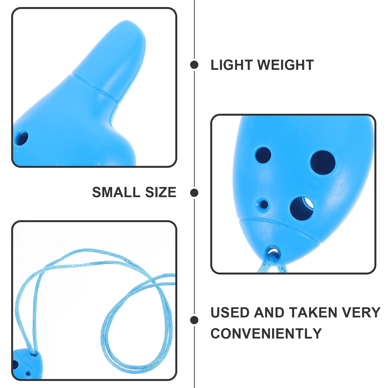 

4pcs Miniature Ocarina 6 Hole Blue Plastic Thumb Instrument for Kids Beginners Easy to Learn Portable Musical Toys