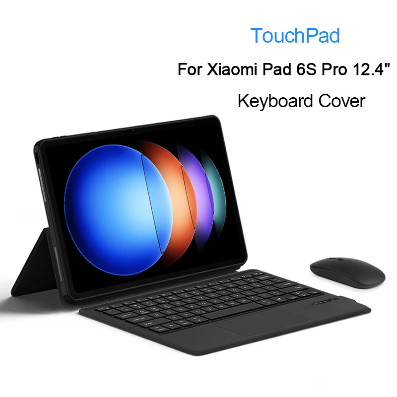 TouchPad Keyboard Case For Xiaomi Pad 6S Pro 12.4 Portuguese Spanish French German For MI Pad 6S Pro 2024 12.4