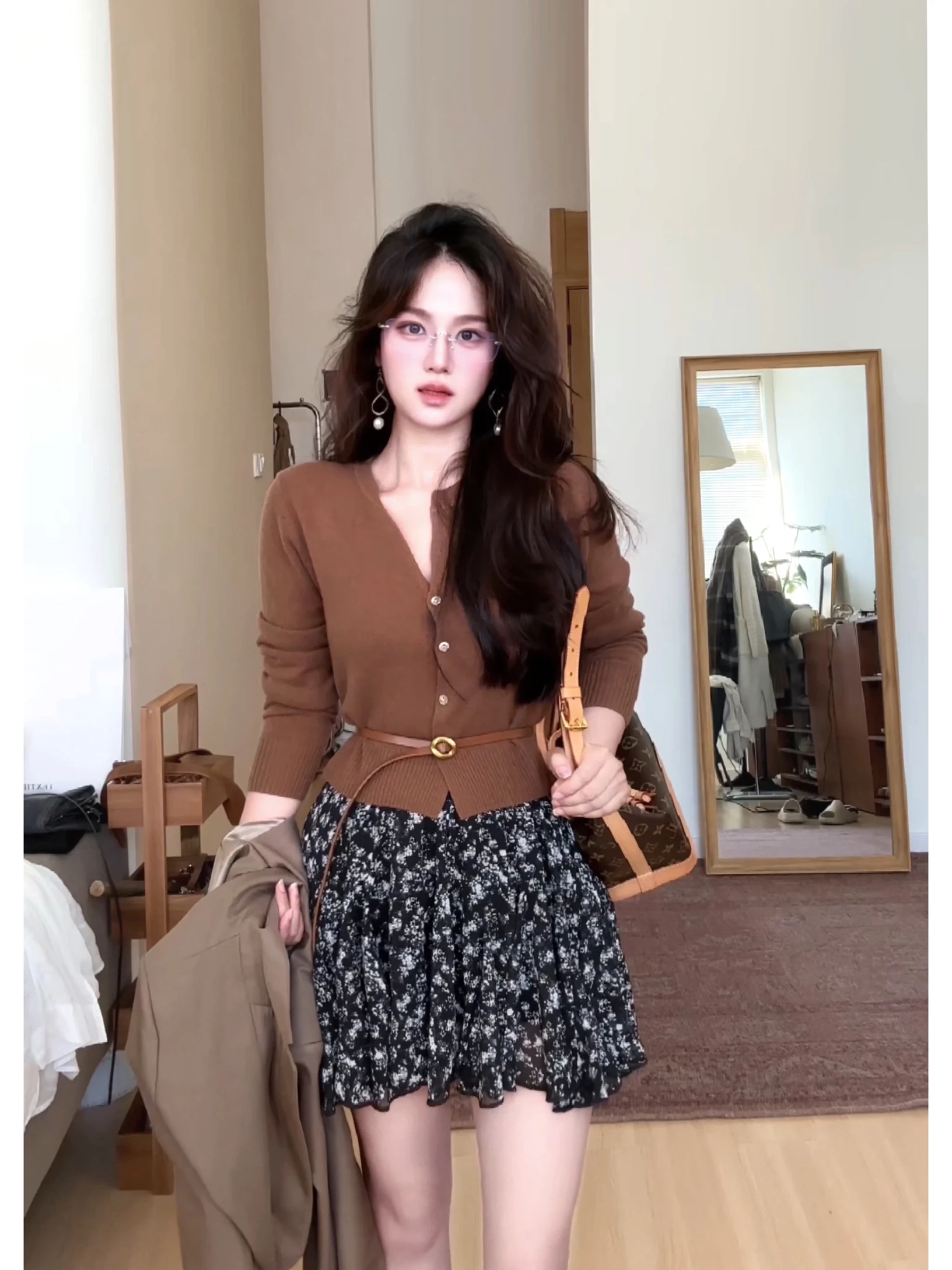 

Wananlili Good Night Soft Pure Color round Ne ort Knitted Cardigan Premium Quali Woolen Casual Sle Women's Knitted Sw...