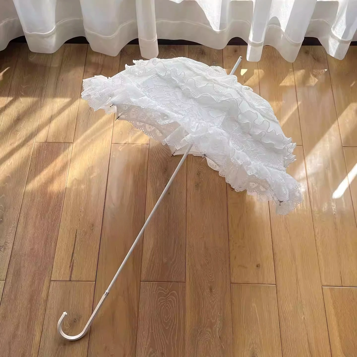 

European vintage lace lace long-handled antique umbrella wedding photography handmade umbrella
