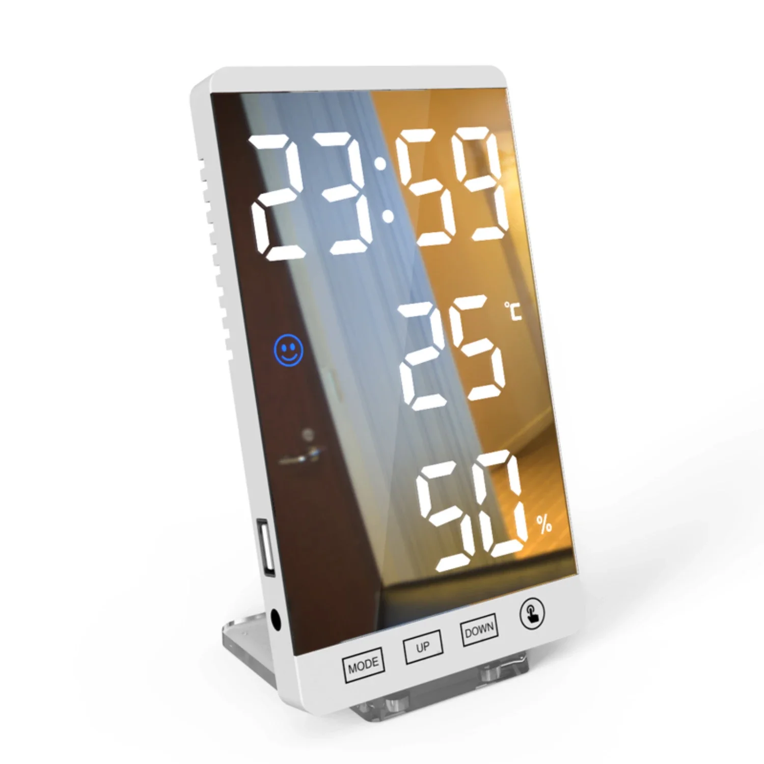 

s sleek and modern digital alarm clock is a must-have for any stylish living space. Featuring a large display and multiple featu