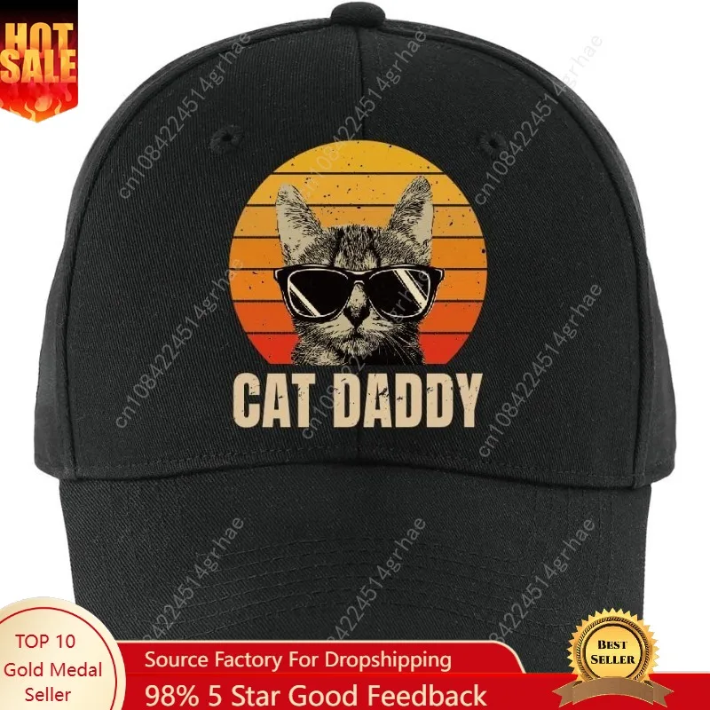 

Cat Daddy Fun Baseball Cap, Vintage Adjustable Cotton Cap, Funny Retirement Gift for Cat Lovers