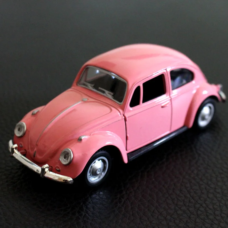 Berry President Die Cast Alloy Beetle Car Model, 1:36 Pullback Vehicle with Opening Doors, Vintage Classic Car Toys for Kids and