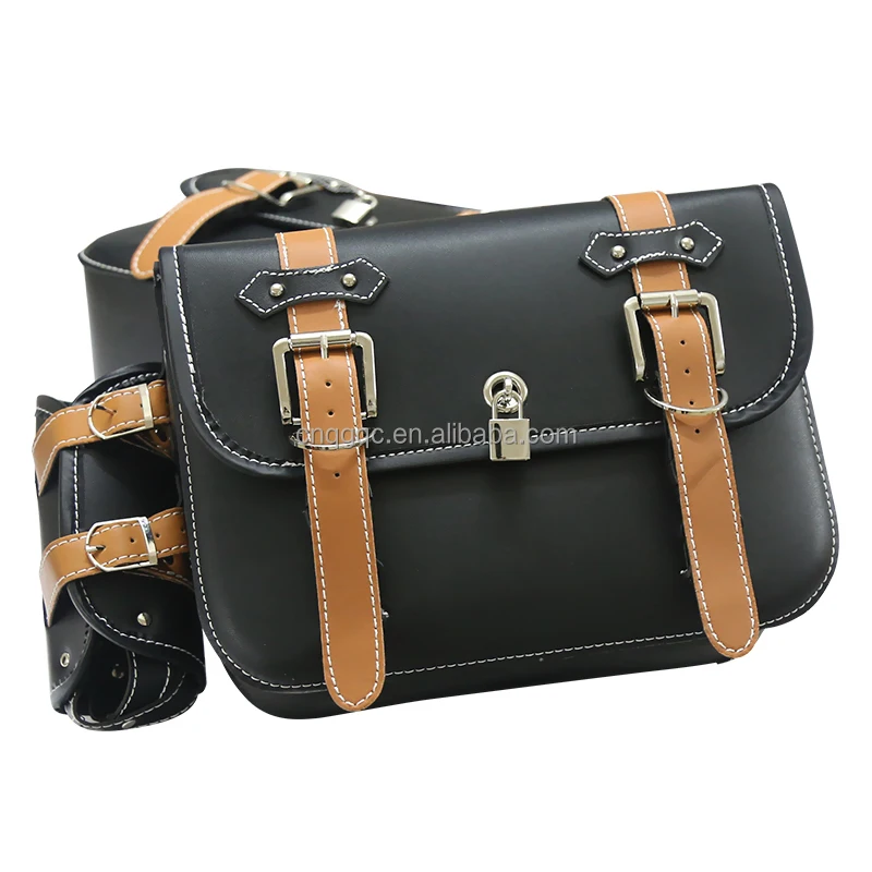 كبير بو الجلود سباق الدراجات النارية الجانب صندوق حقيبة أدوات دراجة نارية مقاوم للماء السرج حقيبة مقعد