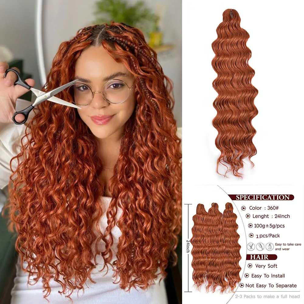 

Luoyudu для женщин Анна синтетические волосы вода волна плетение наращивание волос Ombre блондинка глубокая волна афро завитки твист вязанные крючком волосы