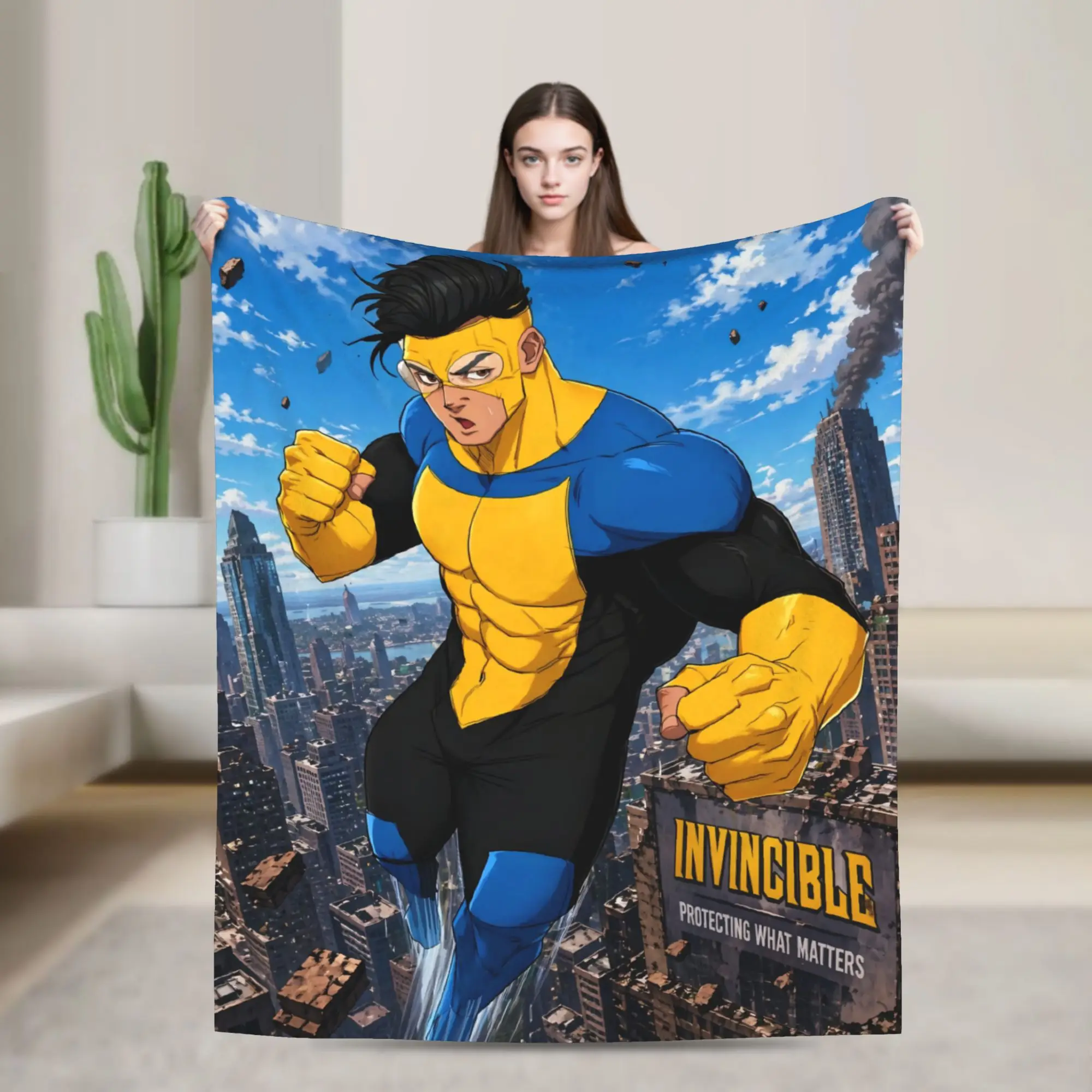 I-Invincible-S Blanket  Warm Novelty Plush Throw Blanket For Children Outdoor Flannel Bedspread Bed Cover