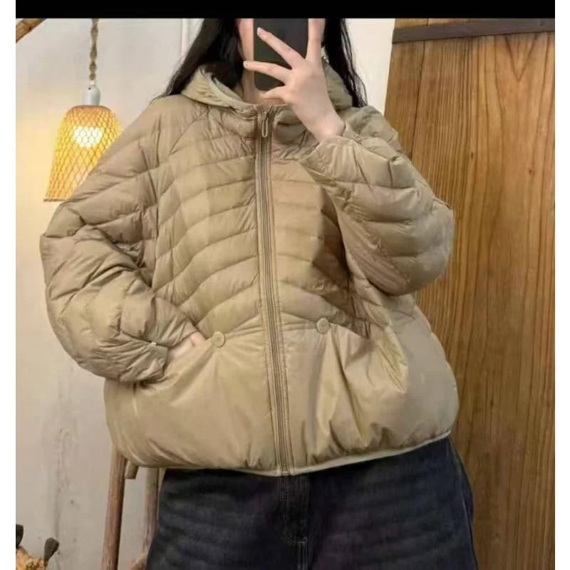 

Короткий пуховик 2025, зима, новый стиль, модное универсальное пригородное теплое пальто большого размера для женщин