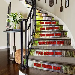 Custom Stair Stickers Photo/Text, Personalized Stair Stickers Removable,Waterproof Vinyl Stair Rise Stickers for Home Decoration