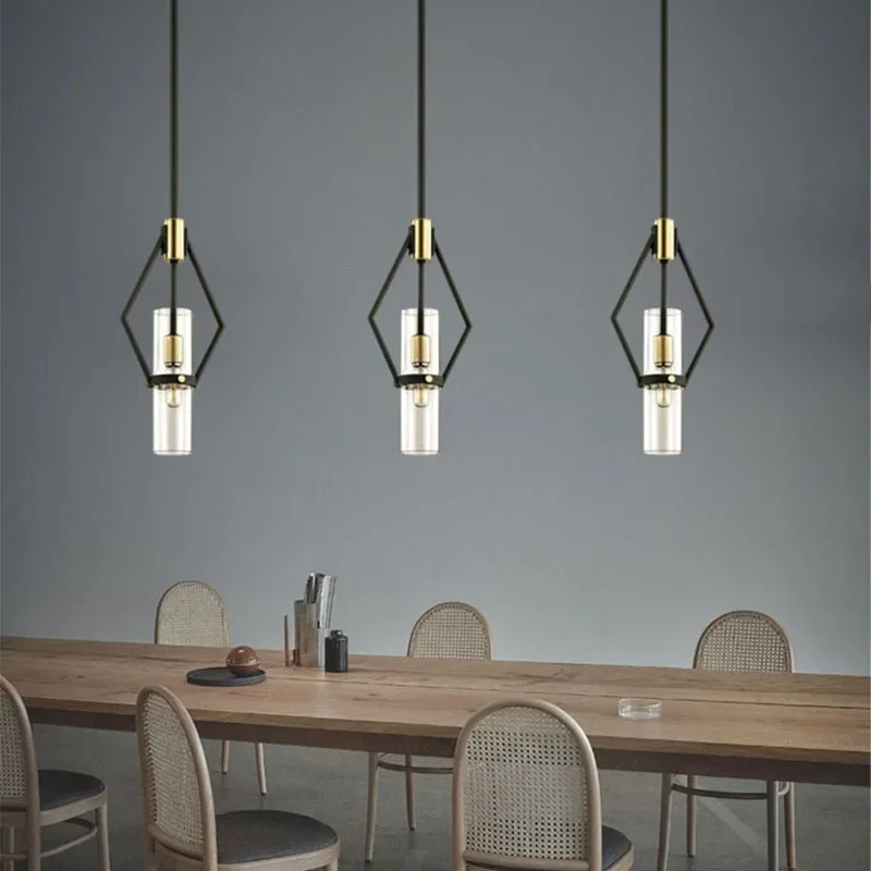 

Post-modern Home Pendant Lights Clear Glass E27 Bulb Cord Adjustable For Dining Room Kitchen Bedroom Drop Shipping E27 Bulb