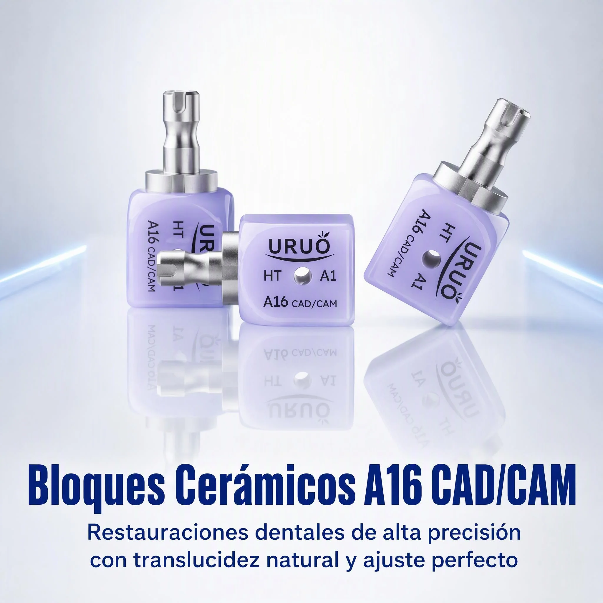 4pcs Dental Lithium Disilicate A16 for Implant Glass Ceramics with Hole CAD CAM Chair-side Materials Full Crown Glass Ceramics