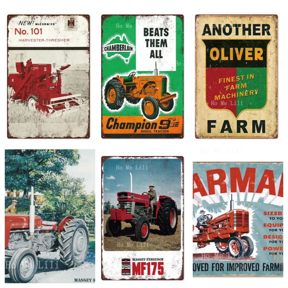 Tin Sign Tractor Rustic Farm Equipment Store Farmall Metal Sign Decor Shop Garage Cave Top Tin Sign