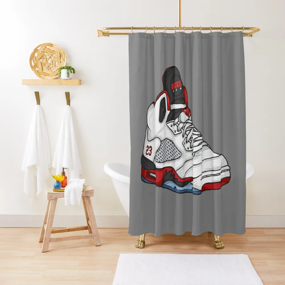 

Shoes Fire Reds (Kicks) Shower Curtain Waterproof Shower Modern Bathroom Accessories Shower For Bathrooms Anime Bathroom Curtain