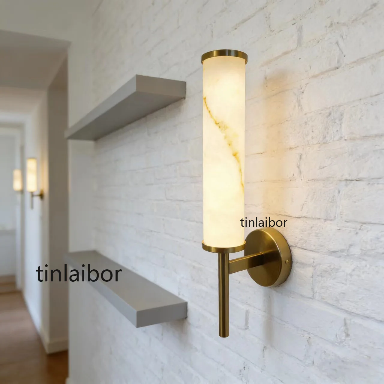 Nordic artificial stone Wall lamp, living room background wall lamp, minimalist bedroom bedside lamp, staircase corridor lamp