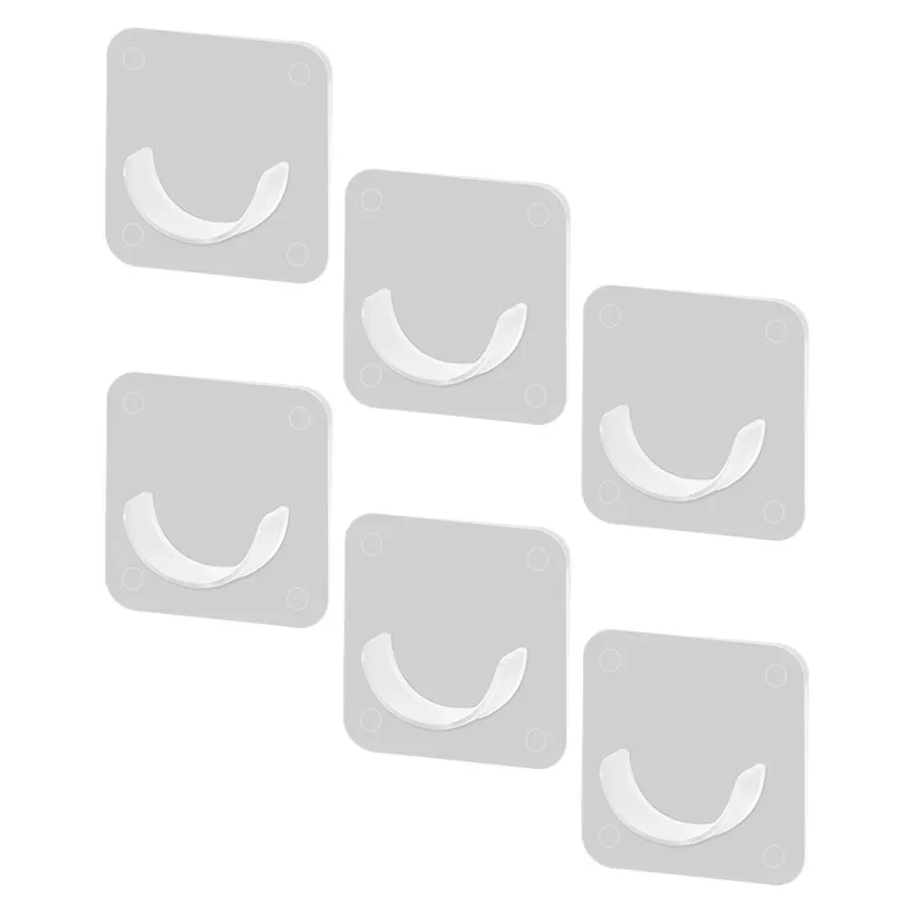 

6Pcs Bath Curtain Rod Holders ABS Shower Rod Mounts Clothes Hanging Rack Brackets Clamp for Bathroom Storage