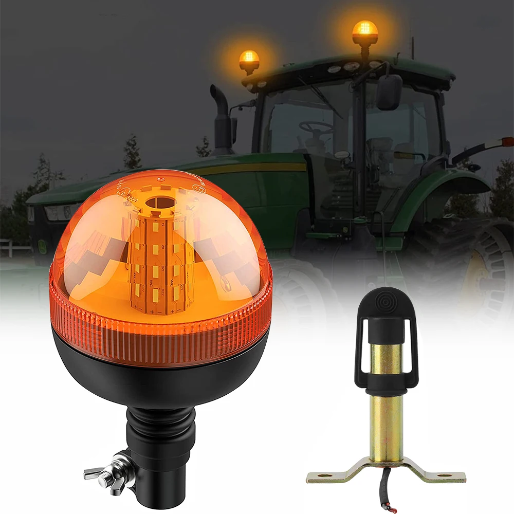 Amber LED Tractor Forklift Flash Warning Light Police Motorcycle Rotating Emergency Strobe Lights Beacon Truck Car Signal lamp