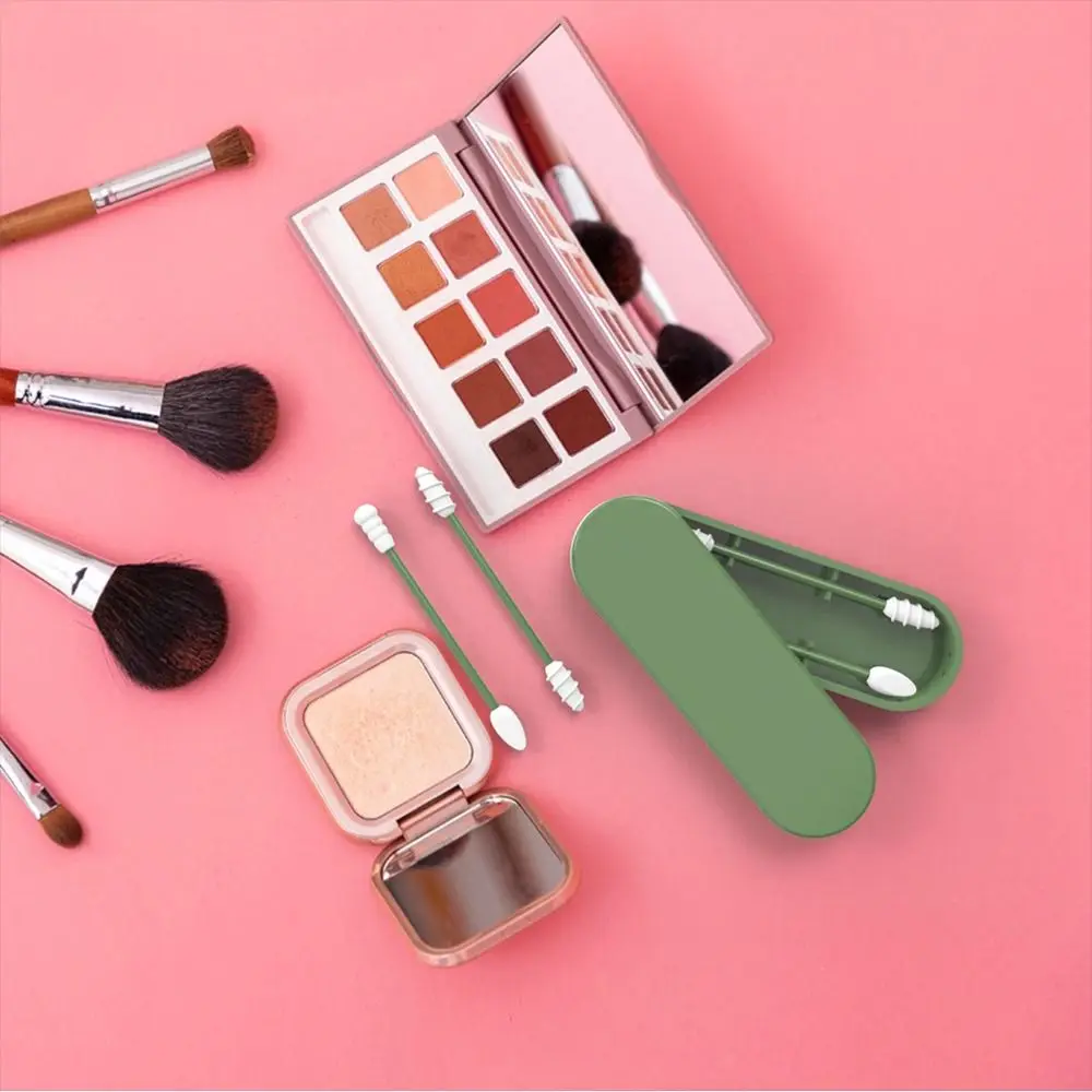 1 Set Tampone di cotone in silicone multiuso a doppia estremità Tampone di cotone per trucco multicolore in silicone Trucco Earpick impermeabile